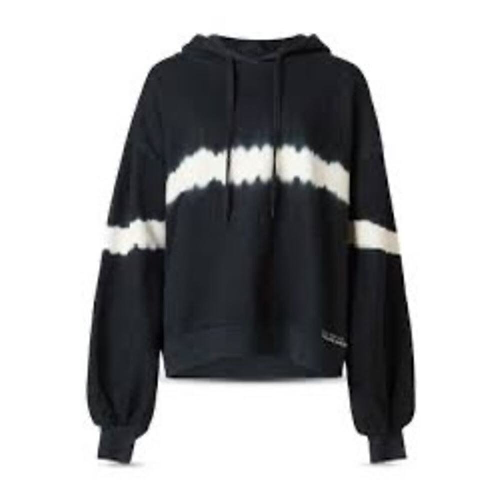 ALLSAINTS Rihan "Hope Springs Infernal" Black & White Tie-Dye Hoodie Small